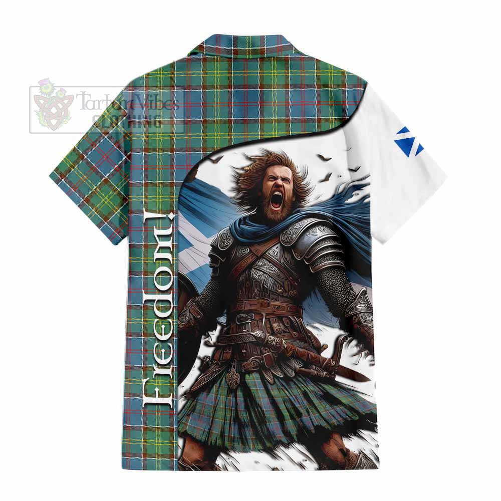 Tartan Vibes Clothing Whitelaw Crest Tartan Short Sleeve Button Shirt Inspired by the Freedom of Scottish Warrior