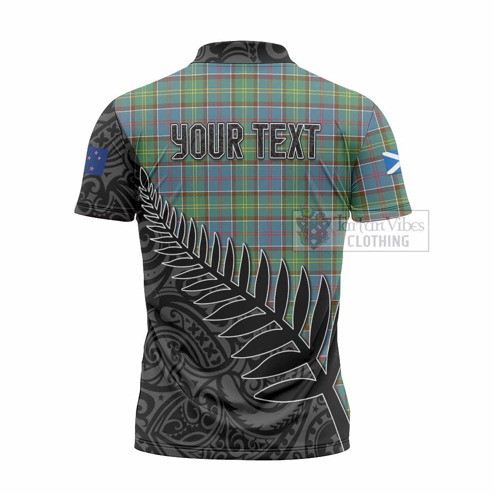 Tartan Vibes Clothing Whitelaw Crest Tartan Zipper Polo Shirt with New Zealand Silver Fern Half Style