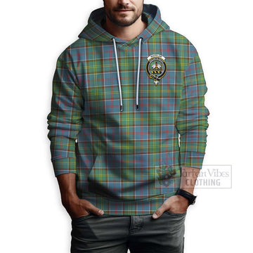 Whitelaw Tartan Hoodie with Family Crest and Bearded Skull Holding Bottles of Whiskey