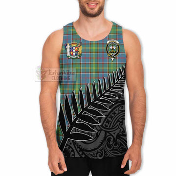 Whitelaw Crest Tartan Men's Tank Top with New Zealand Silver Fern Half Style