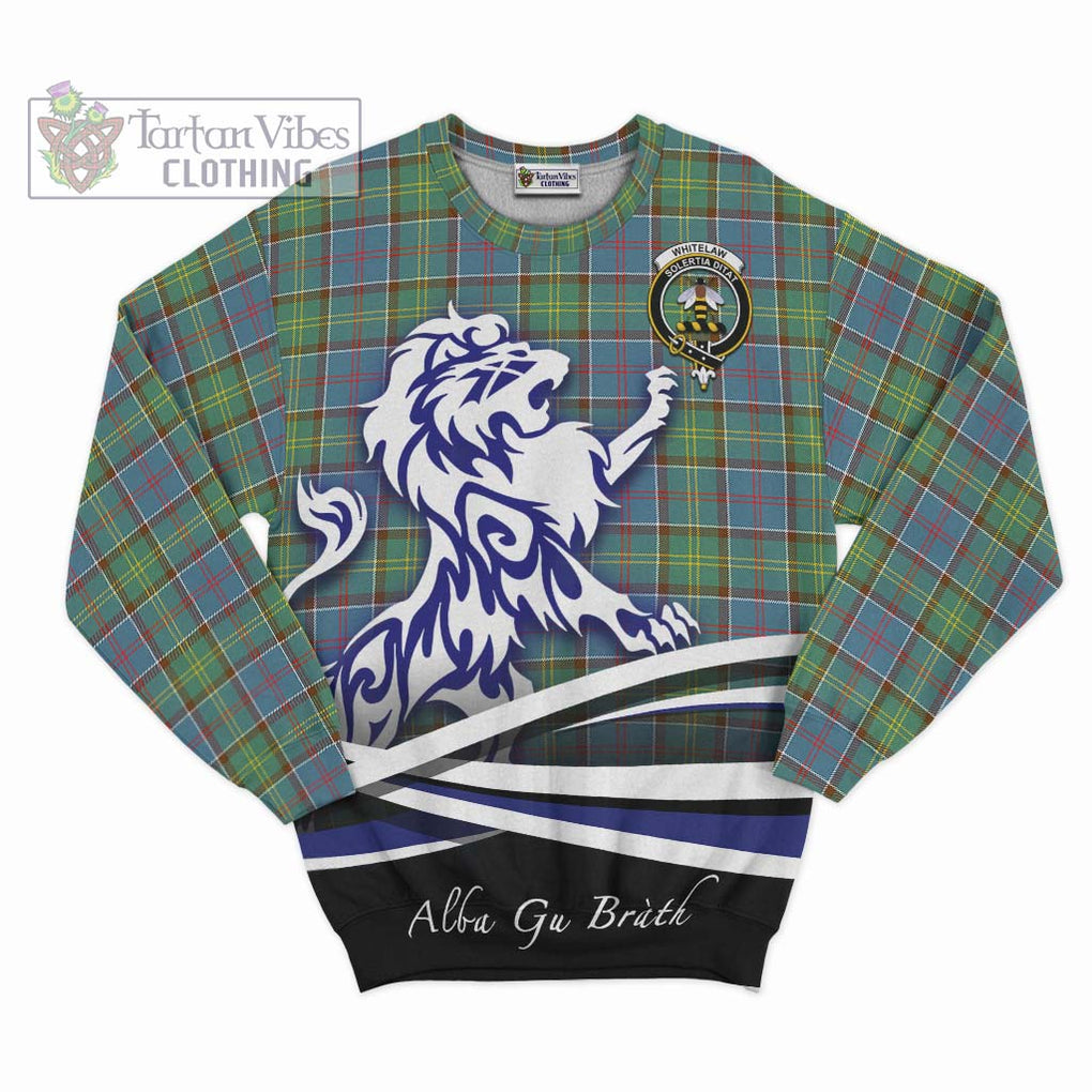 Whitelaw Tartan Sweatshirt with Alba Gu Brath Regal Lion Emblem - Tartanvibesclothing Shop