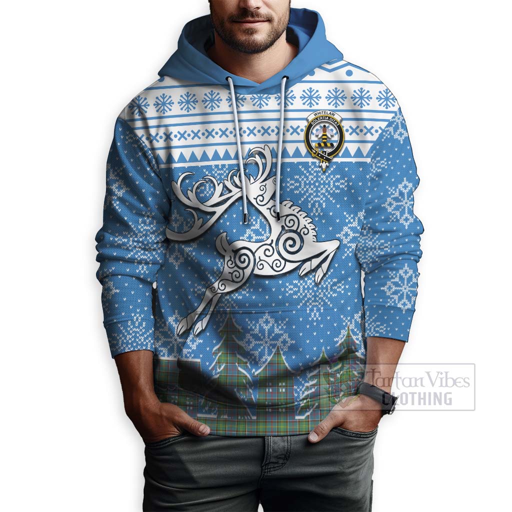 Tartan Vibes Clothing Whitelaw Clan Christmas Hoodie Celtic Reindeer Style