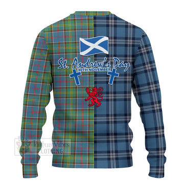 Whitelaw Tartan Knitted Sweater Happy St. Andrew's Day Half Tartan Style