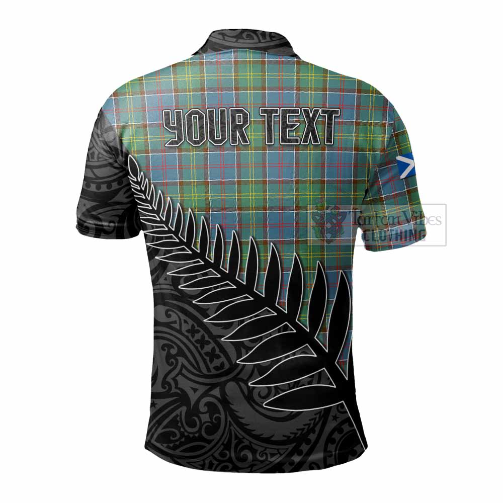 Tartan Vibes Clothing Whitelaw Crest Tartan Polo Shirt with New Zealand Silver Fern Half Style