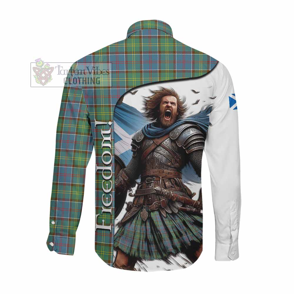 Tartan Vibes Clothing Whitelaw Crest Tartan Long Sleeve Button Shirt Inspired by the Freedom of Scottish Warrior