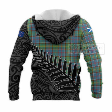 Whitelaw Crest Tartan Knitted Hoodie with New Zealand Silver Fern Half Style