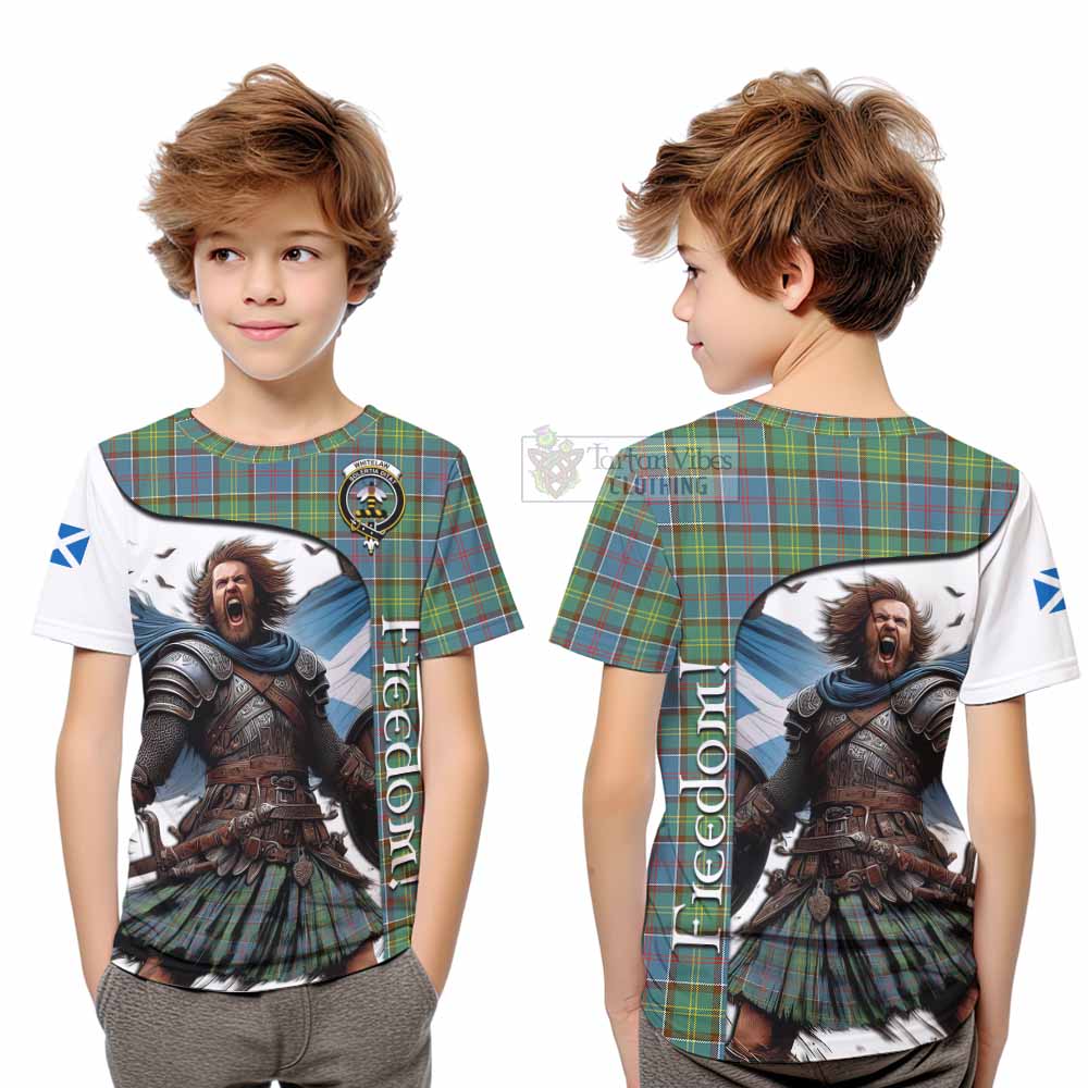 Tartan Vibes Clothing Whitelaw Crest Tartan Kid T-Shirt Inspired by the Freedom of Scottish Warrior