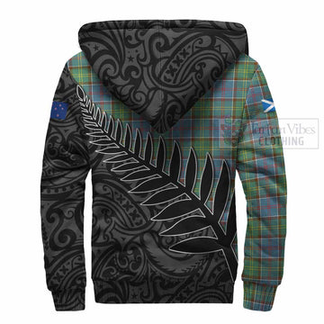 Whitelaw Crest Tartan Sherpa Hoodie with New Zealand Silver Fern Half Style