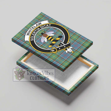 Whitelaw Tartan Canvas Print Wall Art with Family Crest