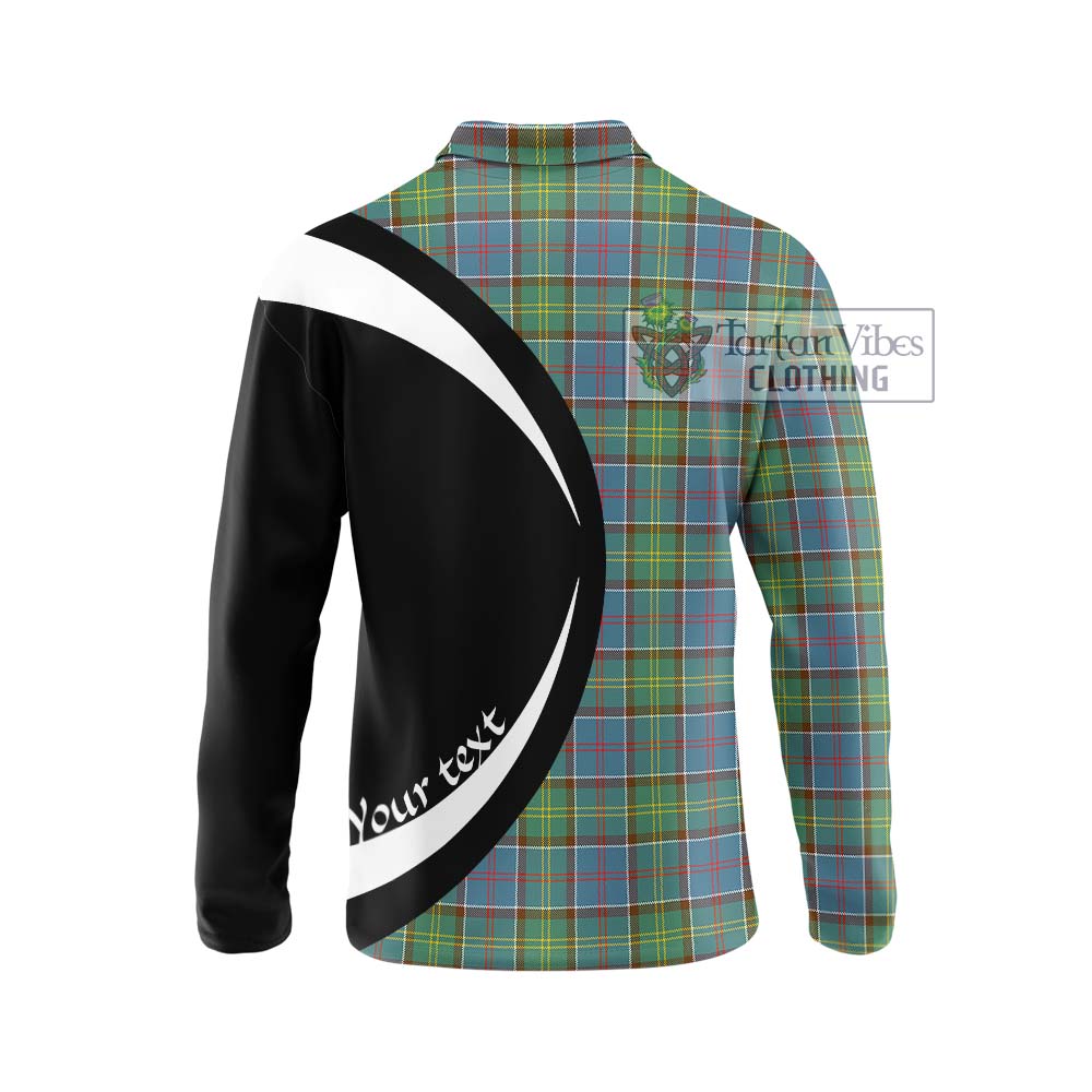 Tartan Vibes Clothing Whitelaw Tartan Long Sleeve Polo Shirt with Family Crest Circle Style