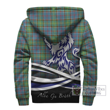 Whitelaw Tartan Sherpa Hoodie with Alba Gu Brath Regal Lion Emblem