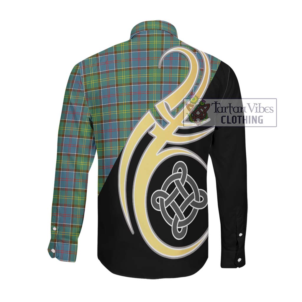 Whitelaw Tartan Long Sleeve Button Shirt with Family Crest and Celtic Symbol Style Men's Shirt - Tartan Vibes Clothing