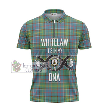 Whitelaw Tartan Zipper Polo Shirt with Family Crest DNA In Me Style