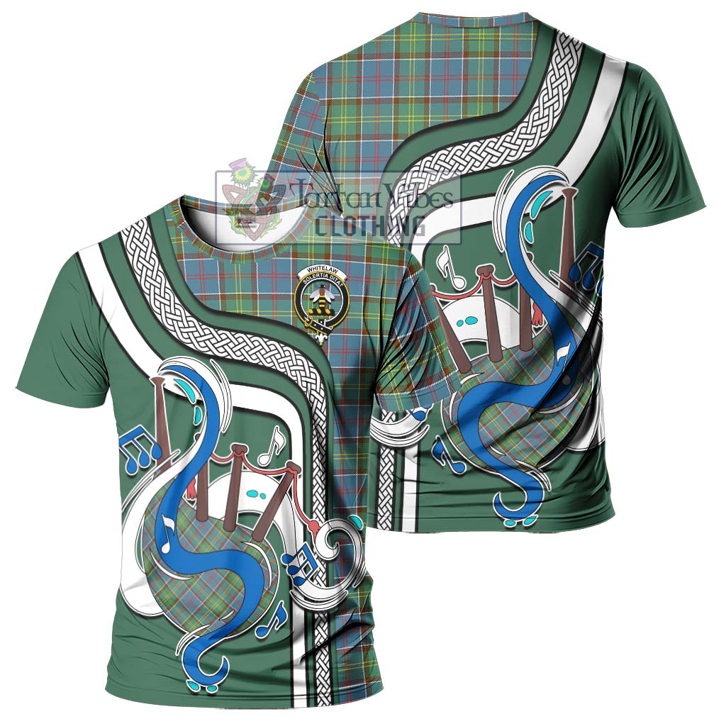 Tartan Vibes Clothing Whitelaw Tartan T-Shirt with Epic Bagpipe Style