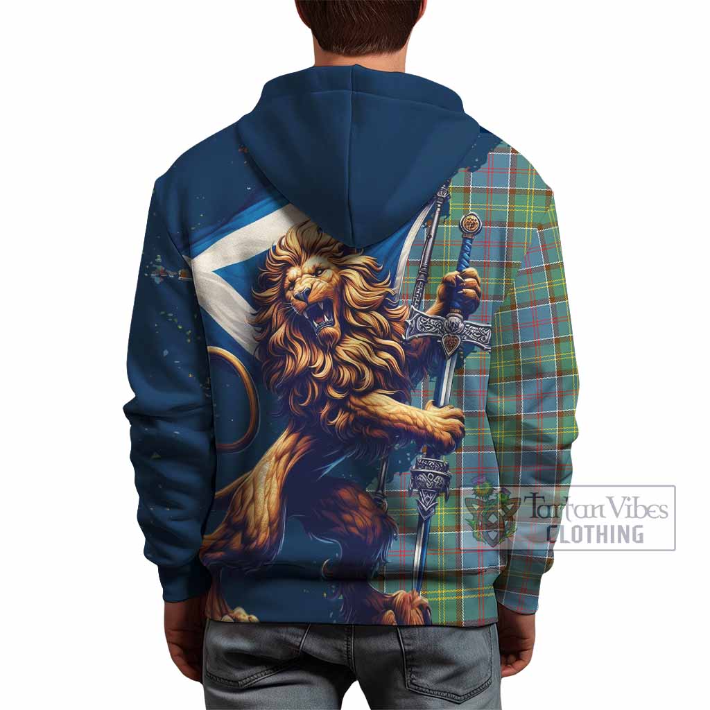 Whitelaw Tartan Family Crest Hoodie with Scottish Majestic Lion