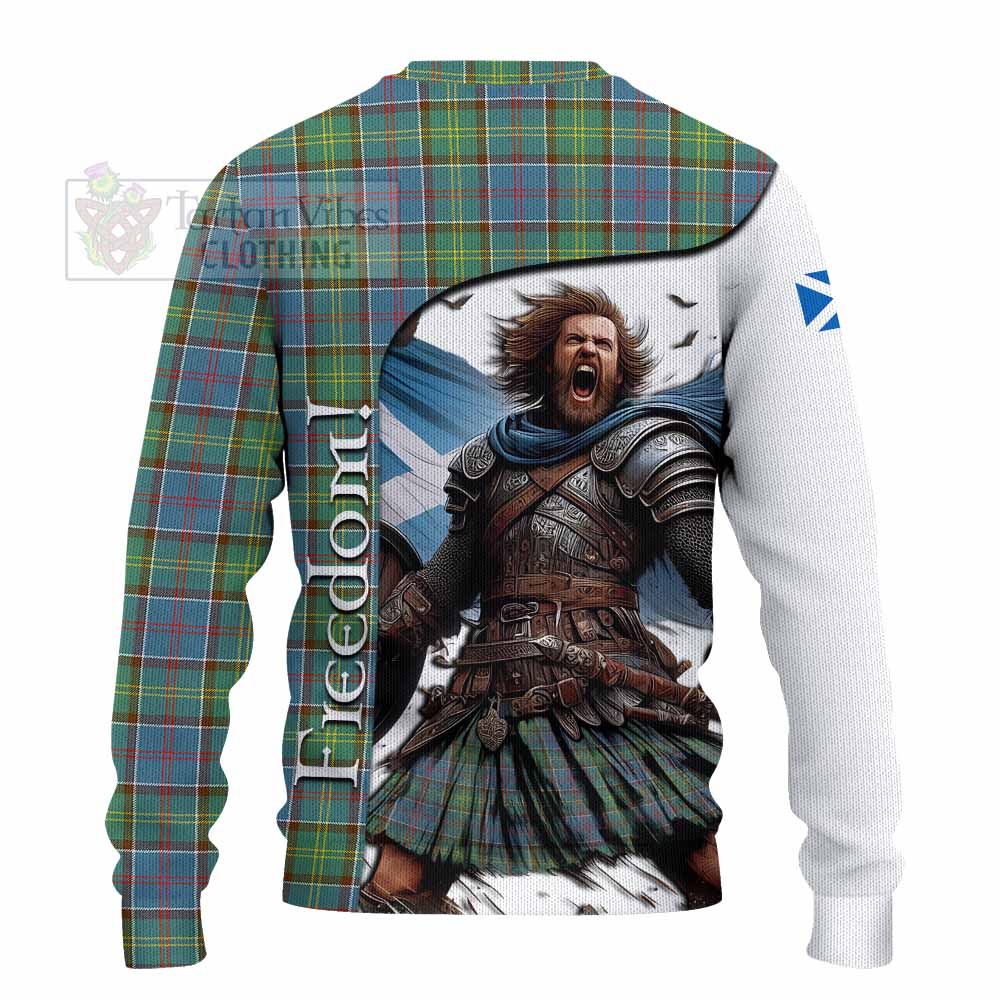 Tartan Vibes Clothing Whitelaw Crest Tartan Knitted Sweater Inspired by the Freedom of Scottish Warrior