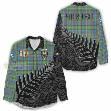 Whitelaw Crest Tartan Women's Casual Shirt with New Zealand Silver Fern Half Style