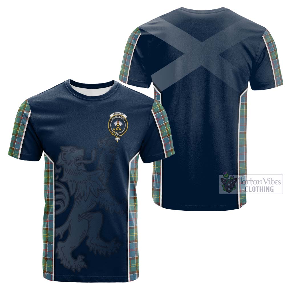 Tartan Vibes Clothing Whitelaw Tartan Cotton T-shirt with Family Crest and Lion Rampant Vibes Sport Style