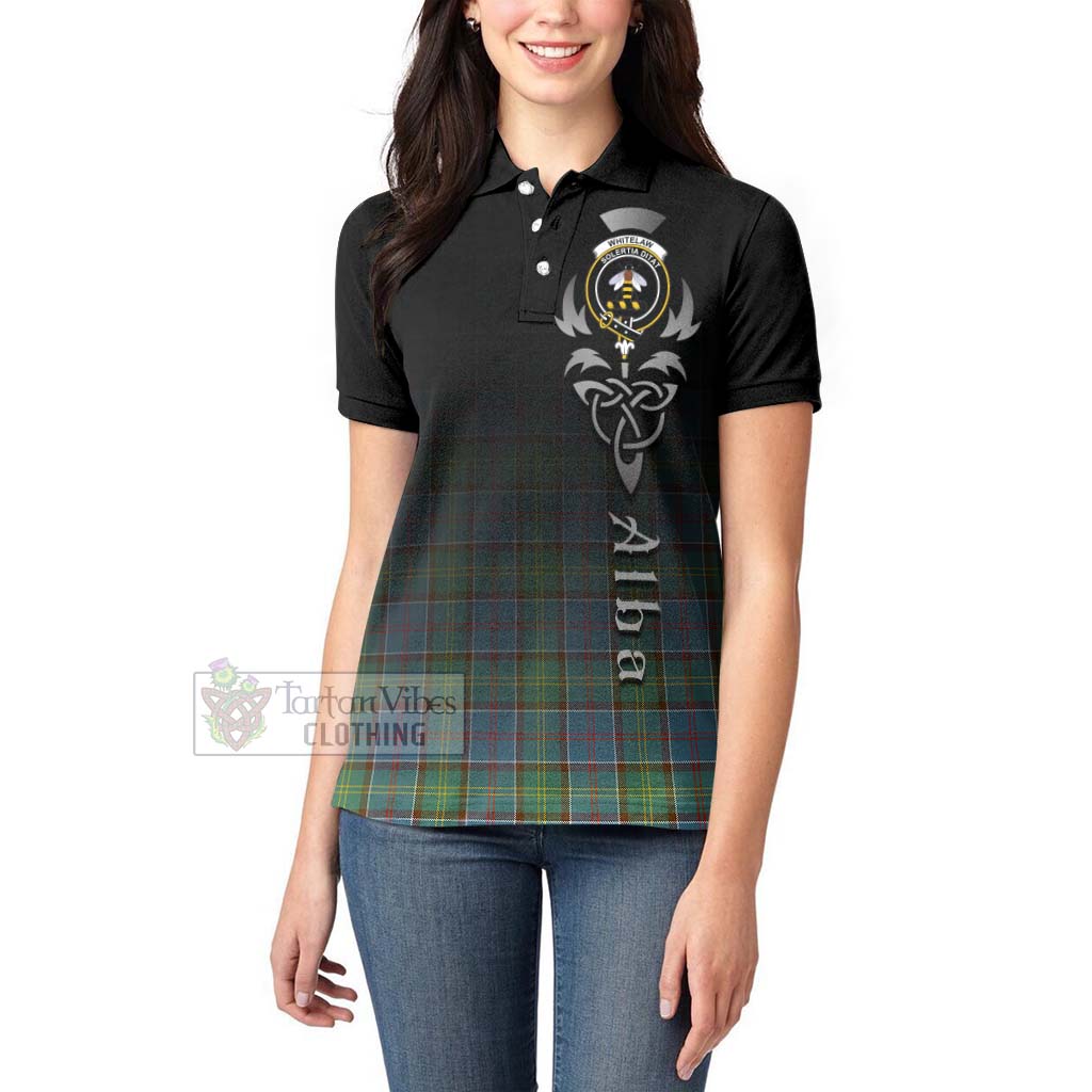 Tartan Vibes Clothing Whitelaw Tartan Women's Polo Shirt Featuring Alba Gu Brath Family Crest Celtic Inspired