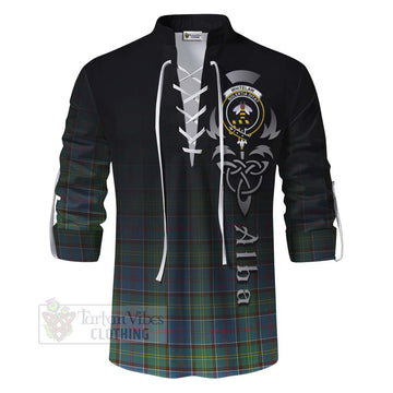 Whitelaw Tartan Ghillie Kilt Shirt Featuring Alba Gu Brath Family Crest Celtic Inspired - Tartan Vibes Clothing