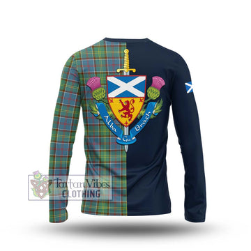 Whitelaw Tartan Long Sleeve T-Shirt with Scottish Lion Royal Arm Half Style