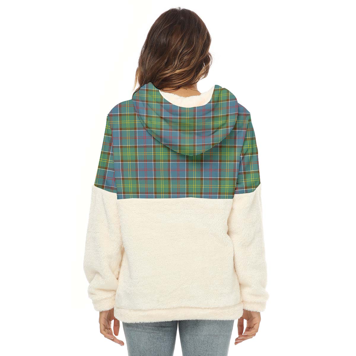 Whitelaw Tartan Women's Borg Fleece Hoodie With Half Zip - Tartan Vibes Clothing