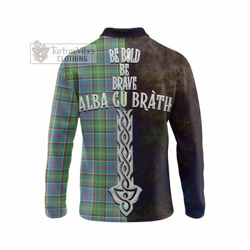 Whitelaw Tartan Family Crest Long Sleeve Polo Shirt Alba Gu Brath Be Brave Lion Ancient Style - Tartan Vibes Clothing