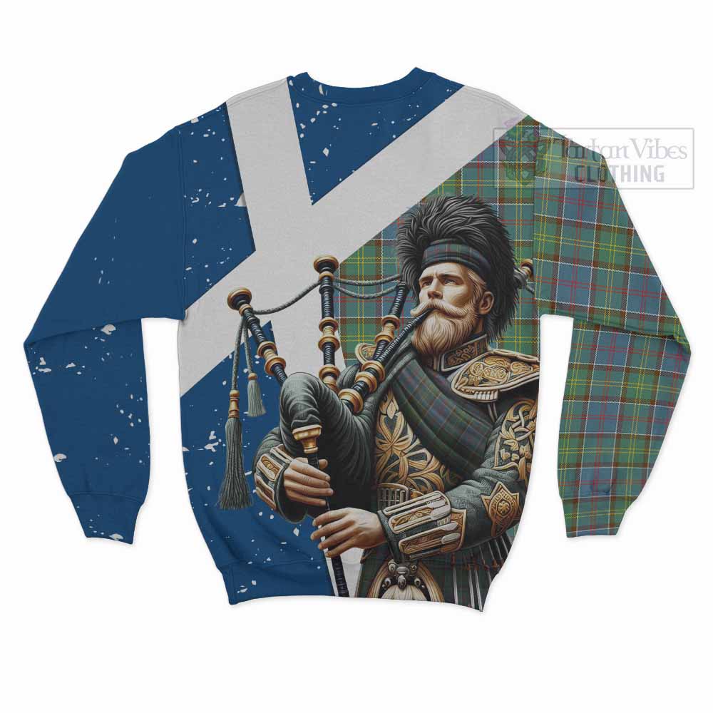 Tartan Vibes Clothing Whitelaw Tartan Sweatshirt with Family Crest Scottish Bagpiper Vibes