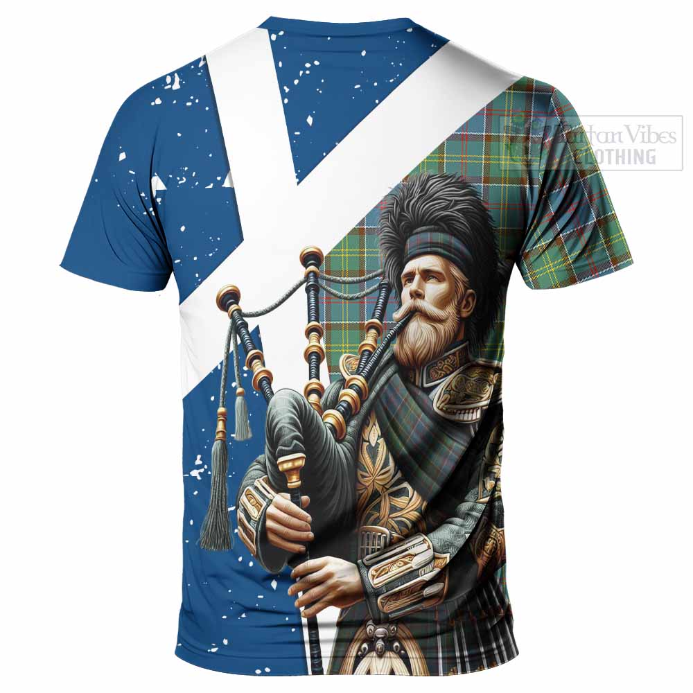 Tartan Vibes Clothing Whitelaw Tartan T-Shirt with Family Crest Scottish Bagpiper Vibes