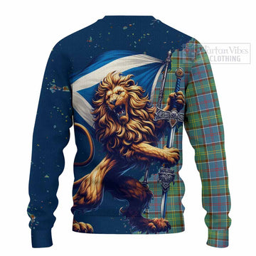 Whitelaw Tartan Family Crest Knitted Sweater with Scottish Majestic Lion