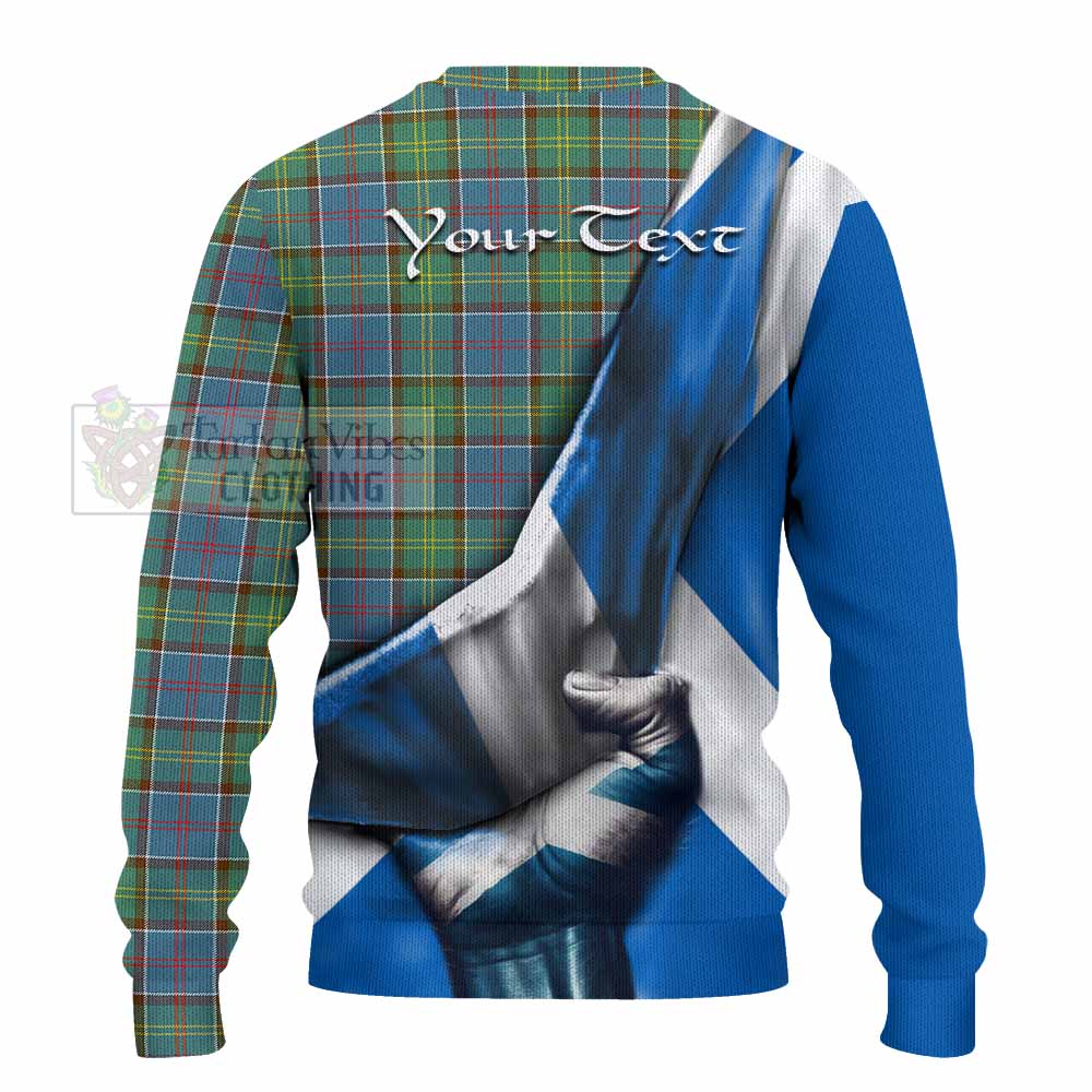 Tartan Vibes Clothing Whitelaw Tartan Knitted Sweater with Family Crest Scotland Patriotic Style