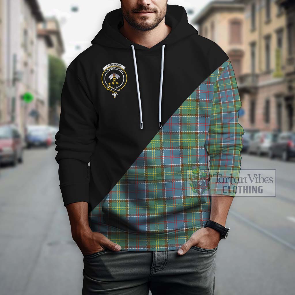 Tartan Vibes Clothing Whitelaw Tartan Hoodie with Family Crest and Military Logo Style