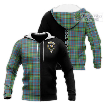 Whitelaw Tartan Knitted Hoodie with Family Crest and Half Of Me Style