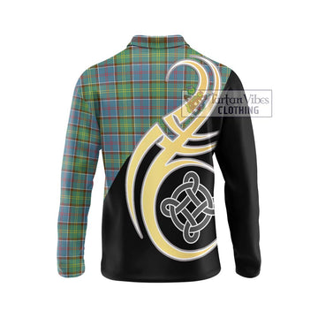 Whitelaw Tartan Long Sleeve Polo Shirt with Family Crest and Celtic Symbol Style - Tartan Vibes Clothing