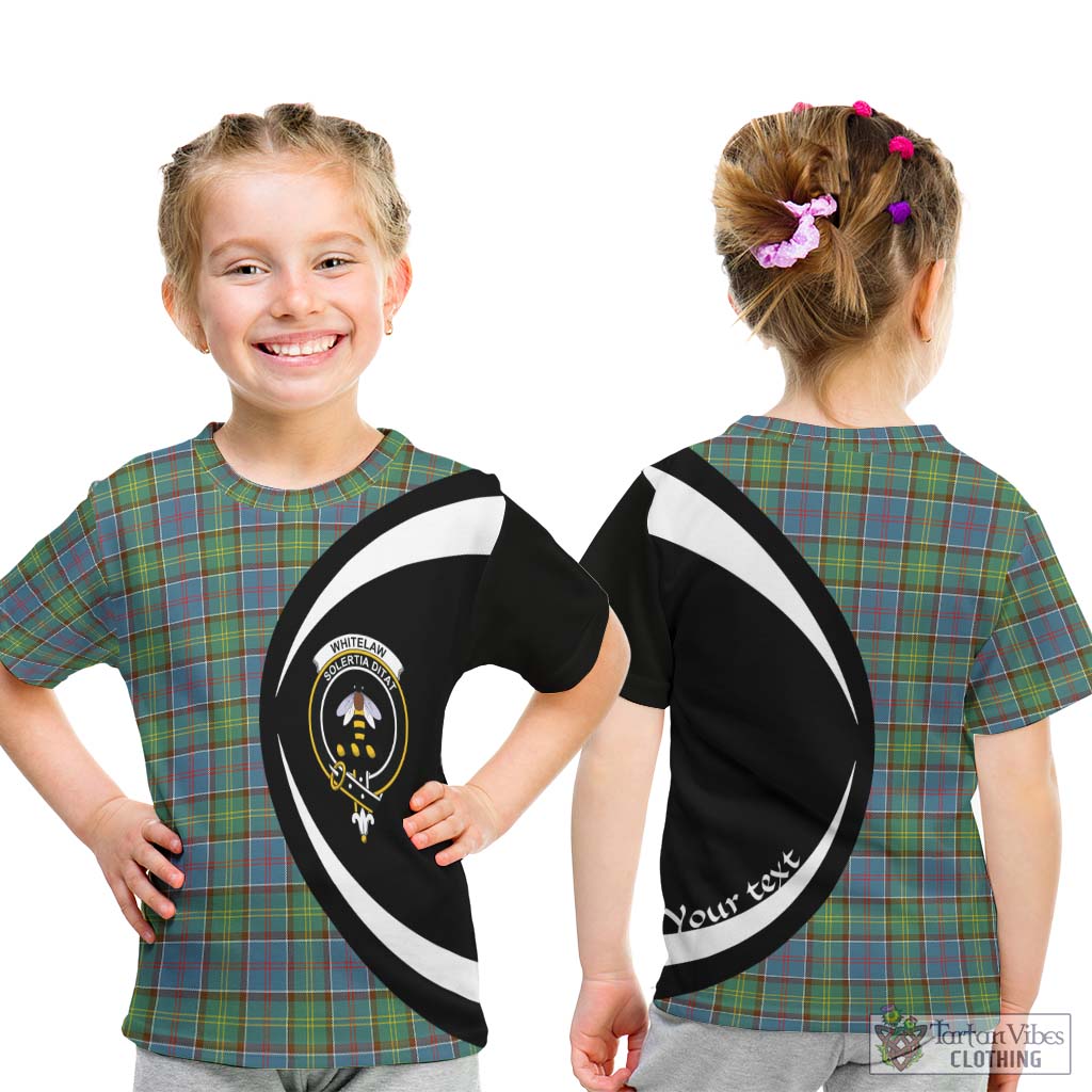 Tartan Vibes Clothing Whitelaw Tartan Kid T-Shirt with Family Crest Circle Style