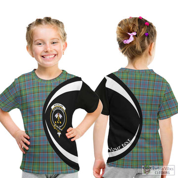 Whitelaw Tartan Kid T-Shirt with Family Crest Circle Style