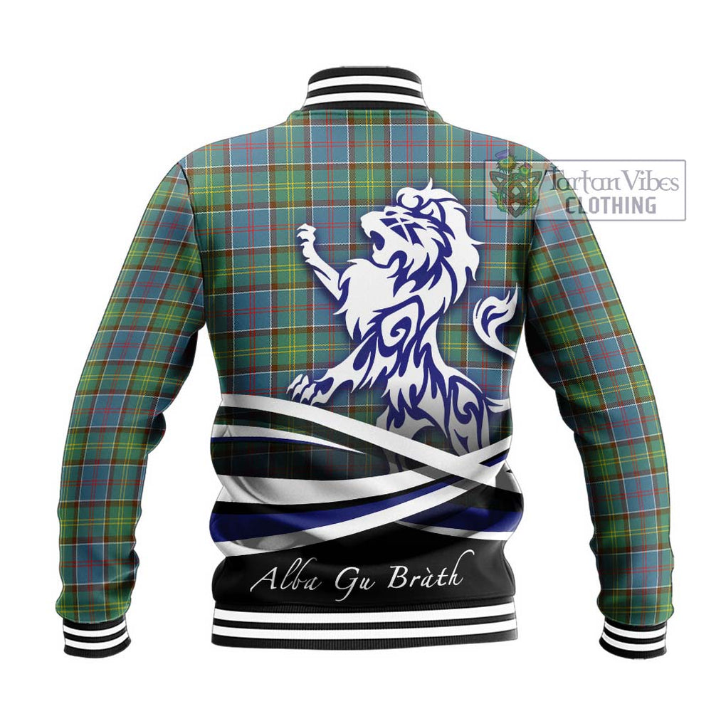 Whitelaw Tartan Baseball Jacket with Alba Gu Brath Regal Lion Emblem - Tartanvibesclothing Shop