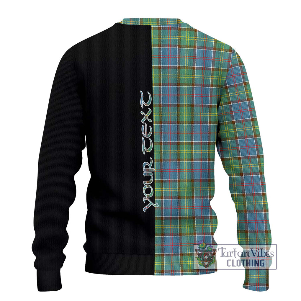 Whitelaw Tartan Knitted Sweater with Family Crest and Half Of Me Style - Tartanvibesclothing Shop