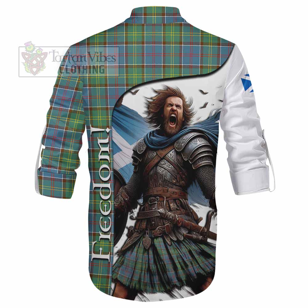 Tartan Vibes Clothing Whitelaw Crest Tartan Ghillie Kilt Shirt Inspired by the Freedom of Scottish Warrior