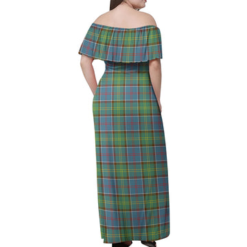 Whitelaw Tartan Off Shoulder Long Dress