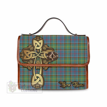 Whitelaw Tartan Waterproof Canvas Bag Golden Thistle Celtic Cross Style