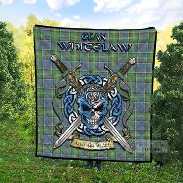 Whitelaw Tartan Quilt with Celtic Skull Alba Gu Brath Style