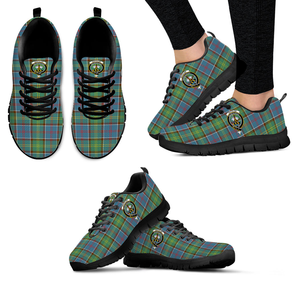 Whitelaw Tartan Sneakers with Family Crest - Tartan Vibes Clothing