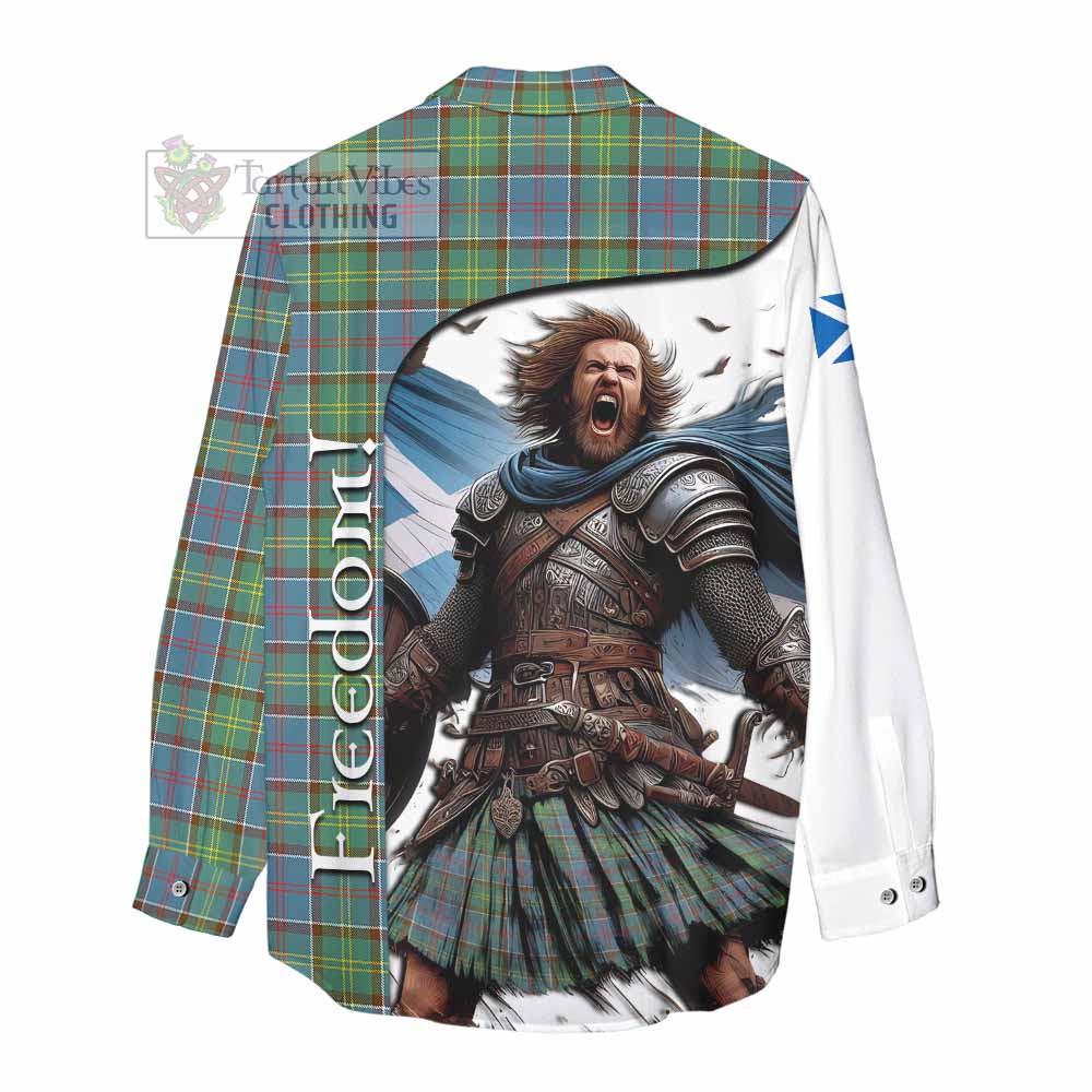 Tartan Vibes Clothing Whitelaw Crest Tartan Women's Casual Shirt Inspired by the Freedom of Scottish Warrior