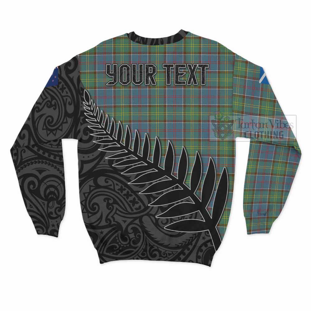 Tartan Vibes Clothing Whitelaw Crest Tartan Sweatshirt with New Zealand Silver Fern Half Style