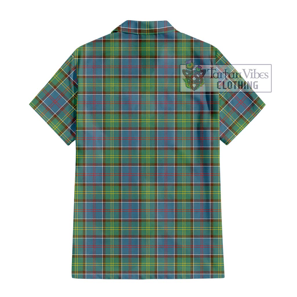 Tartan Vibes Clothing Whitelaw Tartan Short Sleeve Button Shirt with Family Crest DNA In Me Style