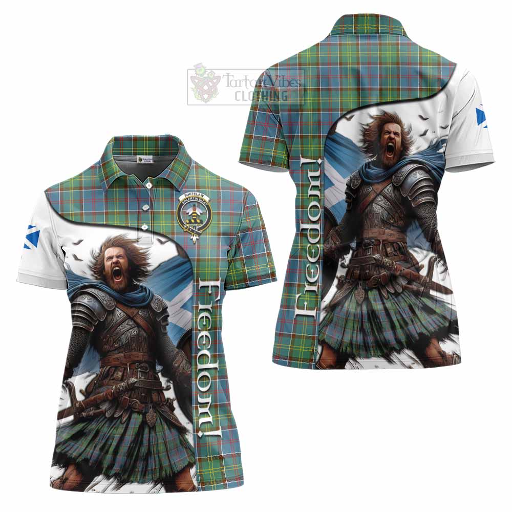 Tartan Vibes Clothing Whitelaw Crest Tartan Women's Polo Shirt Inspired by the Freedom of Scottish Warrior