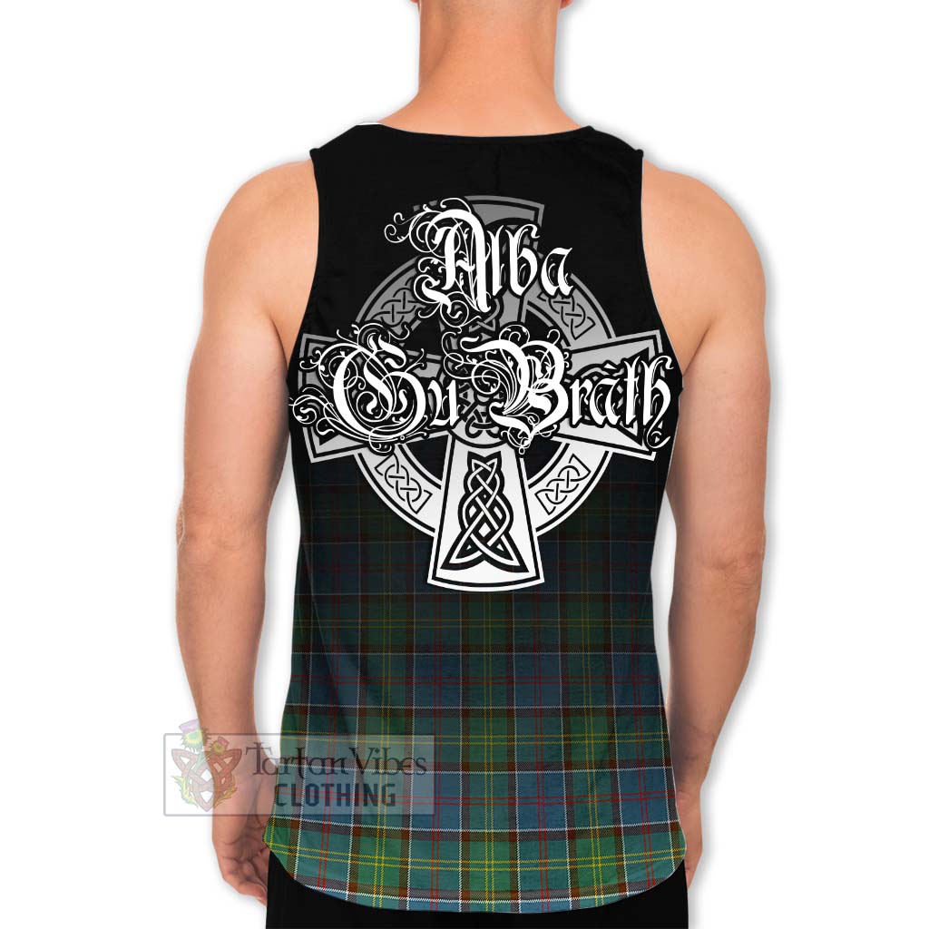 Tartan Vibes Clothing Whitelaw Tartan Men's Tank Top Featuring Alba Gu Brath Family Crest Celtic Inspired