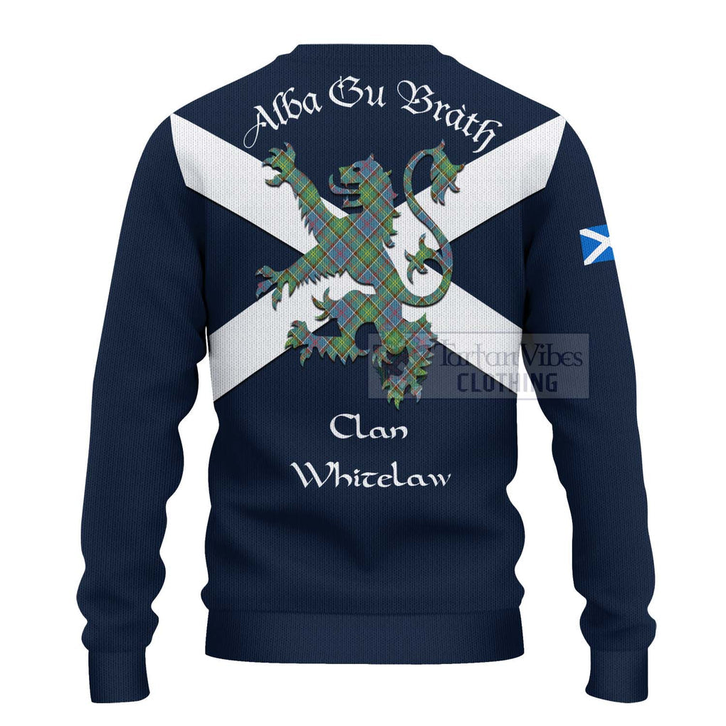 Tartan Vibes Clothing Whitelaw Tartan Lion Rampant Knitted Sweater – Proudly Display Your Heritage with Alba Gu Brath and Clan Name