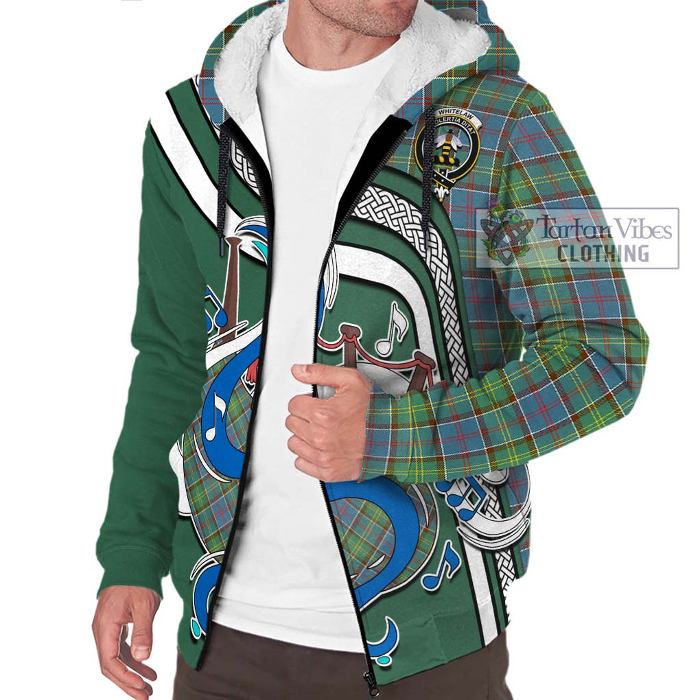 Whitelaw Tartan Sherpa Hoodie with Epic Bagpipe Style Unisex - Tartanvibesclothing Shop